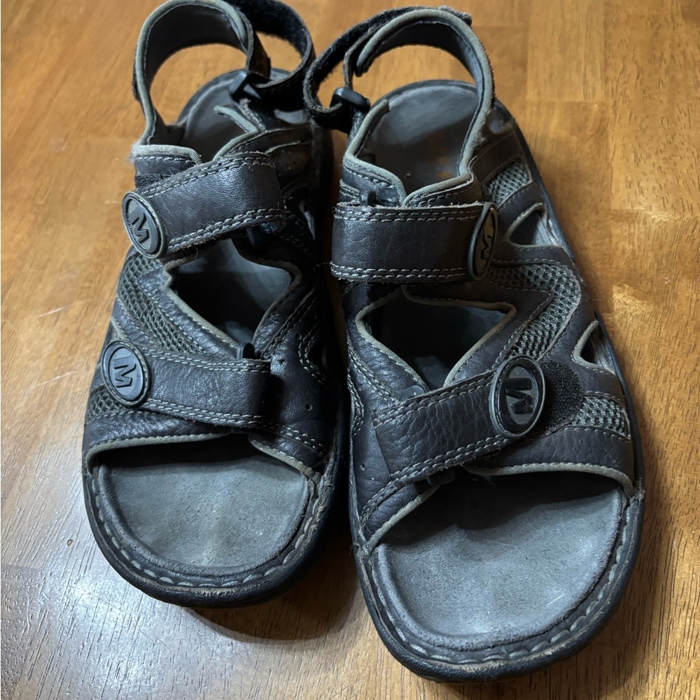 Merrell Sport Mandini Black Leather Mens Size 9 Sandals